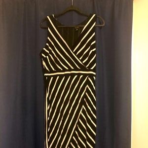Black and white striped dress